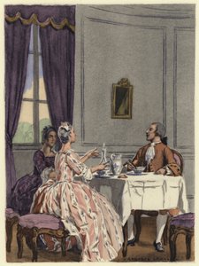 Illustratie voor memoires van Casanova (kleurenlitho)