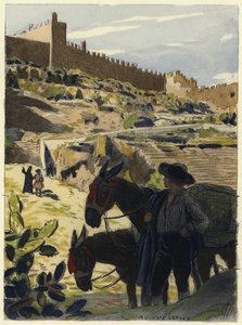 Illustratie voor memoires van Casanova (kleurenlitho) door Jules Marie Auguste Leroux