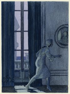 Illustratie voor memoires van Casanova (kleurenlitho) door Jules Marie Auguste Leroux