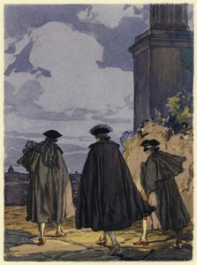 Illustratie voor memoires van Casanova (kleurenlitho)