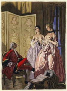 Illustratie voor memoires van Casanova (kleurenlitho)