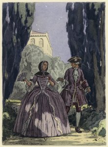 Illustratie voor memoires van Casanova (kleurenlitho)