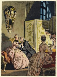 Illustratie voor memoires van Casanova (kleurenlitho)