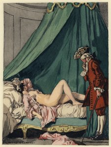 Illustratie voor memoires van Casanova (kleurenlitho)