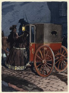 Illustratie voor memoires van Casanova (kleurenlitho) door Jules Marie Auguste Leroux