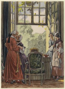 Illustratie voor memoires van Casanova (kleurenlitho)