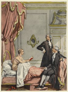 Illustratie voor memoires van Casanova (kleurenlitho) door Jules Marie Auguste Leroux
