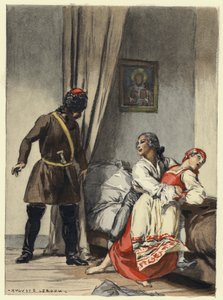 Illustratie voor memoires van Casanova (kleurenlitho)