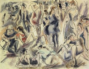 Amerikaans Strand door Jules Pascin