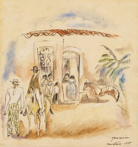 Landschap met figuren, Havana, 1915 door Jules Pascin