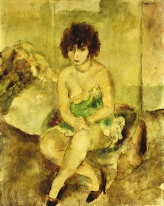 Portret van Lucy Krohg, ca. 1925 door Jules Pascin