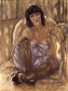 Zittende vrouw