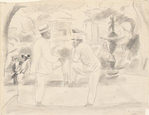 Twee mannen in het park