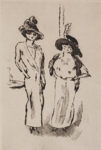 Twee vrouwen op het bal door Jules Pascin