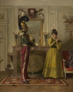 Vertrek voor de recensie, ca. 1876 door Jules Worms