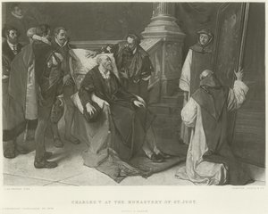 Karel V in het klooster van St. Just door Juliaan de Vriendt