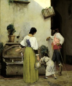 Bij de waterbak door Julian Alden Weir