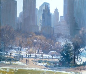 Winter in Central Park, New York, 1997 door Julian Barrow