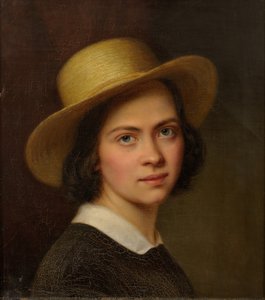Ests: "Zelfportret (met strohoed)".