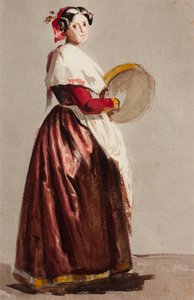 Italiaanse vrouw met tamboerijn