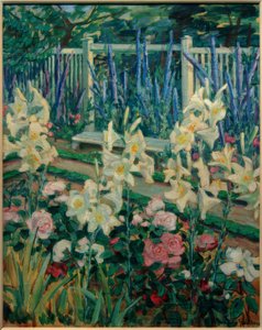 Lelies in de tuin Muthesius door Julie Wolfthorn