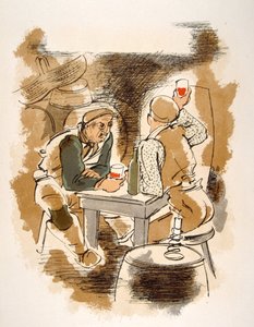Humoristische wijnillustratie 1946