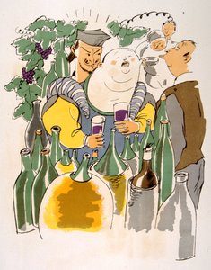 Humoristische wijnillustratie 1946
