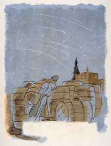Humoristische wijnillustratie 1946
