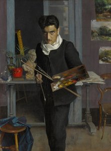 Zelfportret van de kunstenaar in zijn atelier, 1898