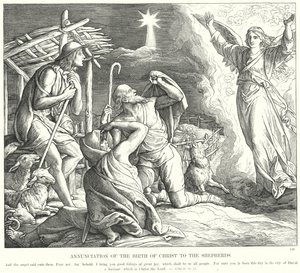 Aankondiging van de Geboorte van Christus aan de Herders (gravure)