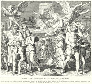 Babel, de Verspreiding van de Nakomelingen van Noach door Julius (after) Schnorr von Carolsfeld