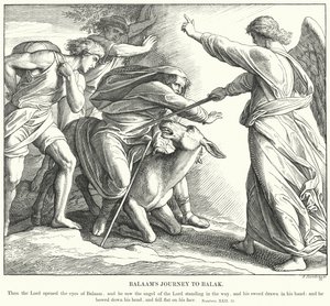 Bileams Reis naar Balak door Julius (after) Schnorr von Carolsfeld