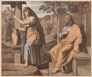 Christus en de vrouw van Samaria, Johannes, IV door Julius (after) Schnorr von Carolsfeld
