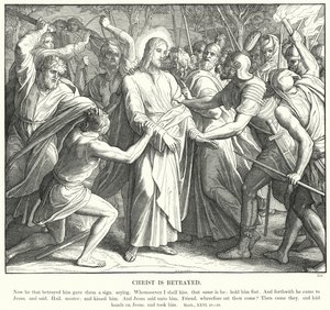 Christus wordt verraden door Julius (after) Schnorr von Carolsfeld