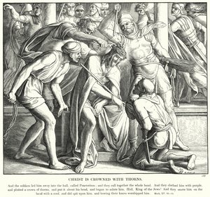 Christus wordt gekroond met doornen door Julius (after) Schnorr von Carolsfeld