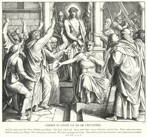 Christus wordt overgeleverd om gekruisigd te worden door Julius (after) Schnorr von Carolsfeld