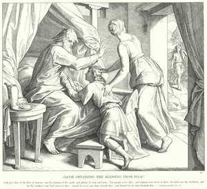 Jakob Ontvangt de Zegen van Isaak door Julius (after) Schnorr von Carolsfeld