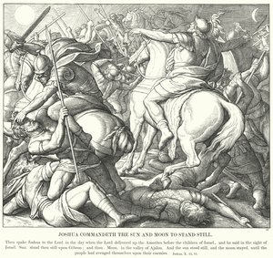Jozua Beveelt de Zon en de Maan Stil te Staan door Julius (after) Schnorr von Carolsfeld