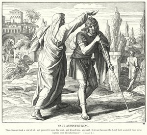 Saul Gezalft tot Koning door Julius (after) Schnorr von Carolsfeld