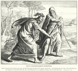 Sauls Onttrooning Voorspeld door Julius (after) Schnorr von Carolsfeld