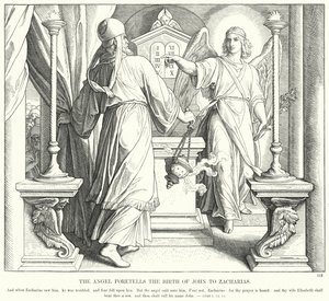 De Engel Voorspelt de Geboorte van Johannes aan Zacharias door Julius (after) Schnorr von Carolsfeld
