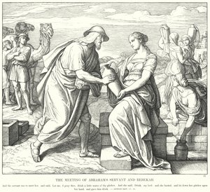 De Ontmoeting van Abrahams Dienaar en Rebekka door Julius (after) Schnorr von Carolsfeld