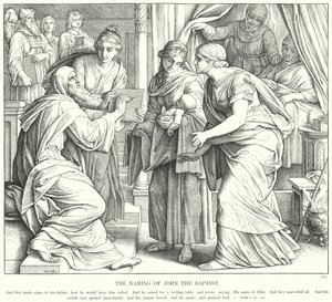 De Naamgeving van Johannes de Doper door Julius (after) Schnorr von Carolsfeld