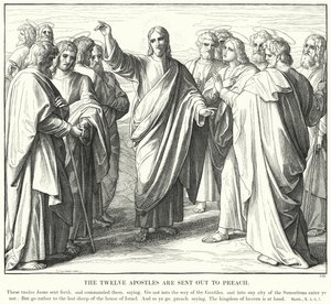 De Twaalf Apostelen Worden Uitgezonden om te Prediken door Julius (after) Schnorr von Carolsfeld