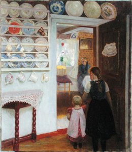 Interieur van een Vissershuis in Finkenwerder door Julius August Friedrich Theodor von Ehren