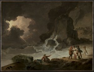 Een storm achter het eiland Wight