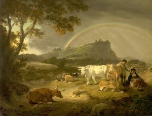 Landschap, Beeston Castle, Cheshire, en Regenboog, 1793