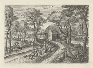April (De twaalf maanden) door Julius Goltzius