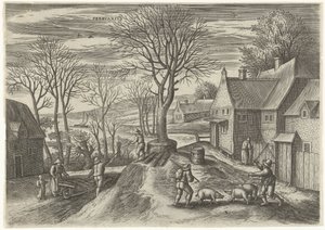 Februari (titel op object) door Julius Goltzius