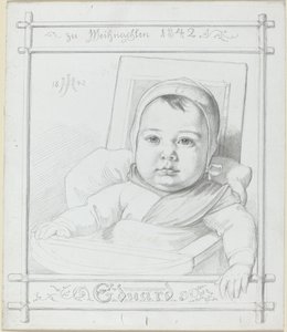 Eduard, de Zuigeling van de Kunstenaar door Julius Hubner